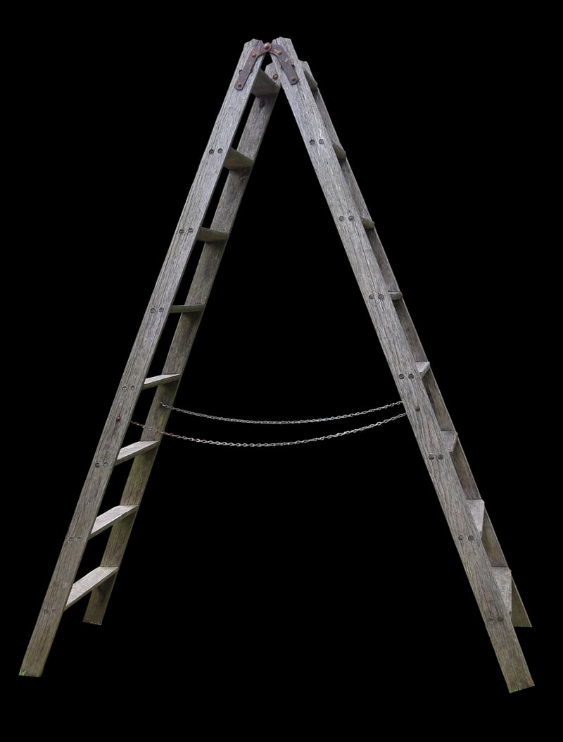 Upcycled wooden ladder bookshelf
